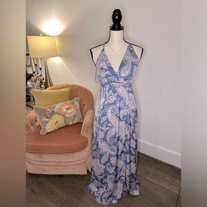 Mustard Seed Purple Paisley Pattern Maxi Dress | Size Small